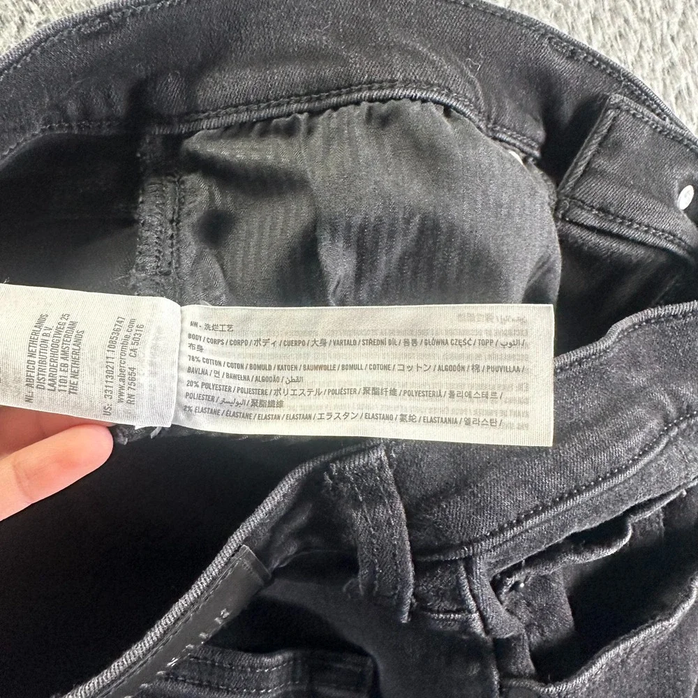Hollister Jeans‎ Mens 33x32 Black Cotton Denim Tapered Leg Workwear Stretch